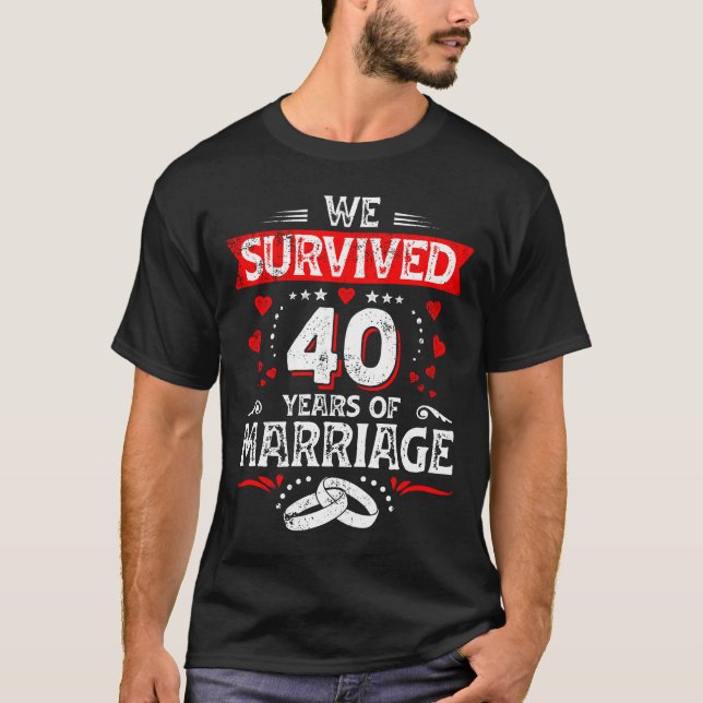 Happy 40th Wedding Anniversary couples anniversary T-Shirt (Front)