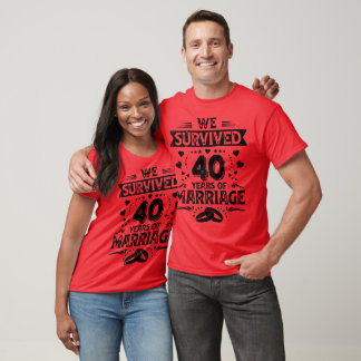 Happy 40th Wedding Anniversary couples anniversary T-Shirt