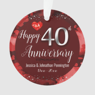 Happy 40th Wedding Anniversary Ornament