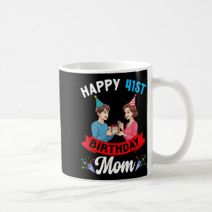 Happy 41st Birthday Mom Party With Son And Celebra Coffee Mug