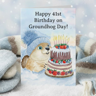 Happy 41st Groundhog Day Birthday Card