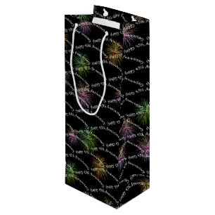 Happy 45th Anniversary Fireworks  Wine Gift Bag