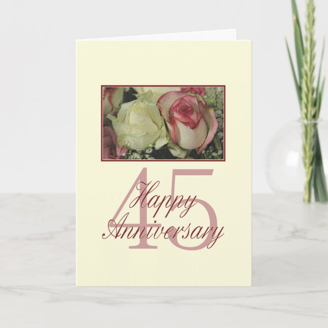 Happy 45th Anniversary roses Card (Front)