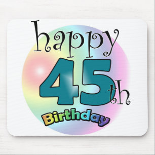 Happy 45th birthday (blauw) mouse mat