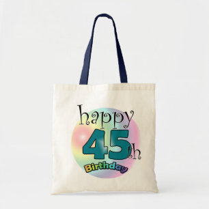 Happy 45th Birthday (blue) Tote Bag