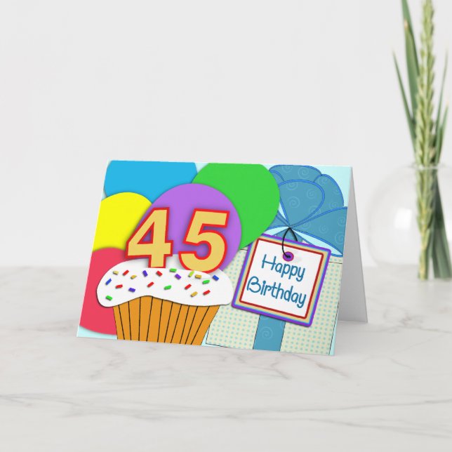 Happy 45th Birthday Card (Front)