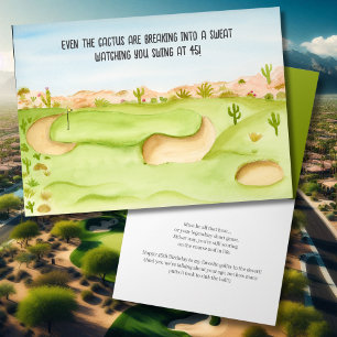 Happy 45th Birthday Desert Golf Course Watercolor Card