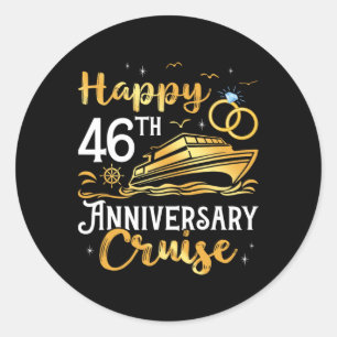 Happy 46th Anniversary Cruise Golden Wedding Trip Classic Round Sticker