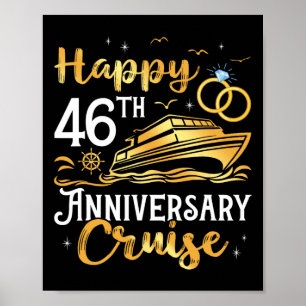 Happy 46th Anniversary Cruise Golden Wedding Trip Poster