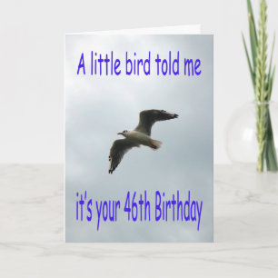 Happy 46th Birthday Flying Seagull bird Card