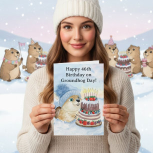 Happy 46th Groundhog Day Birthday Card