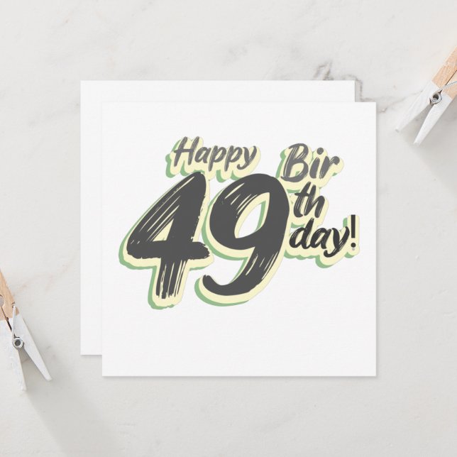 Happy 49th Birthday paint font Invitation (Front/Back In Situ)