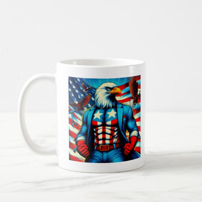 Happy 4 JULY T-shirt Coffee Mug (Left)