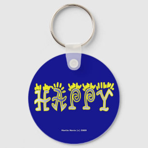 Happy (4c) Keychain