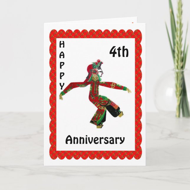 Happy 4th Anniversary Card (Front)