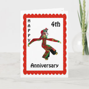 Happy 4th Anniversary Card