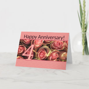 Happy 4th Anniversary roses Card