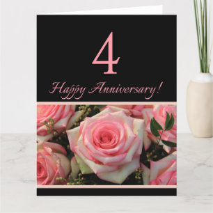 Happy 4th Anniversary roses Card