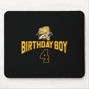 Happy 4th Birthday Boy Hockey Bear Ice Hockey Them Mouse Mat