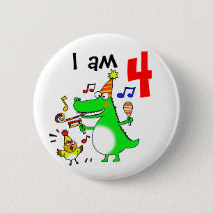 Happy 4th Birthday ( I am 4 ) 6 Cm Round Badge