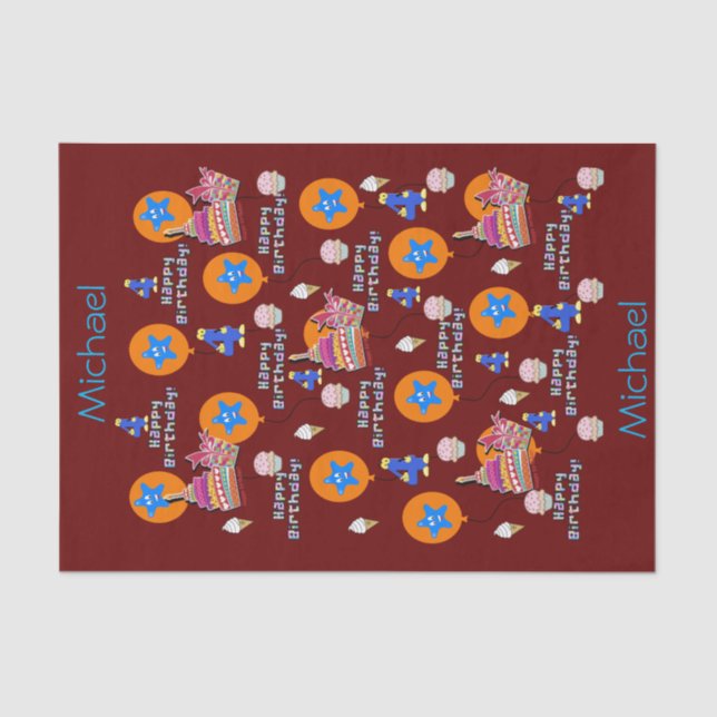 Happy 4th Birthday Tissue Paper #4 (Front)