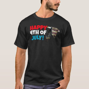 Happy 4th Fourth Of July Bald Eagle Flying T-Shirt