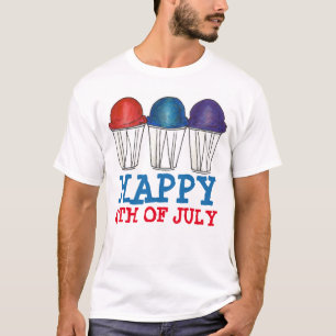 Happy 4th Fourth of July Italian Shaved Water Ice T-Shirt