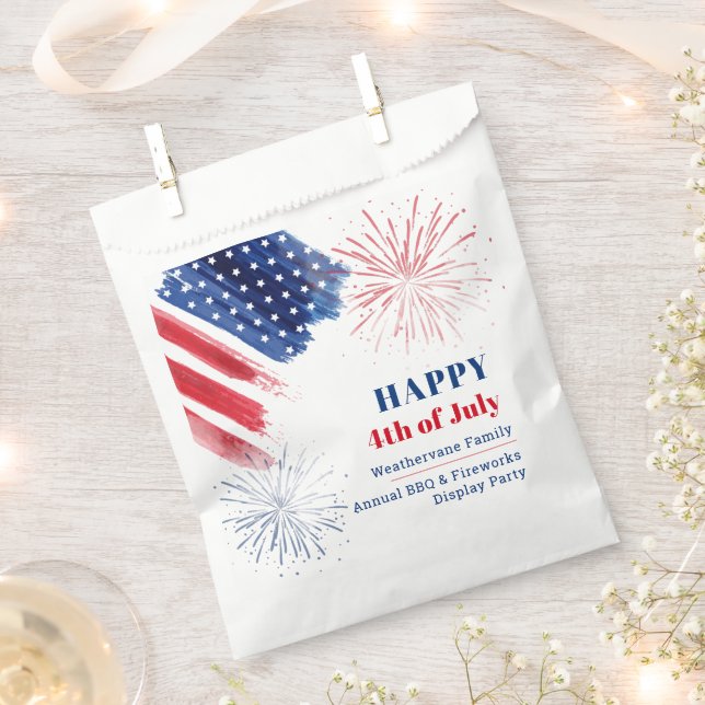 Happy 4th July Holiday USA Family Reunion Party Favour Bags (Clipped)
