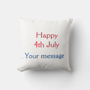 Happy 4th July independence day add name text Cushion
