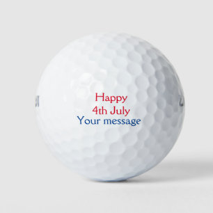 Happy 4th July independence day add name text Golf Balls