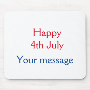 Happy 4th July independence day add name text Mouse Mat