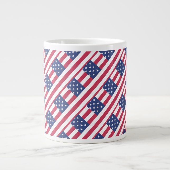 Happy 4th July Independence Day  Large Coffee Mug (Front)