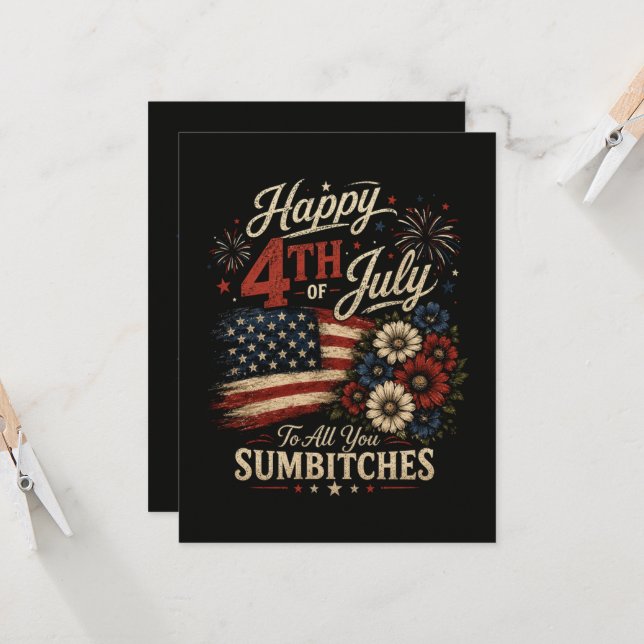 Happy 4th July Invitation (Front/Back In Situ)
