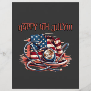 Happy 4th July, medical, stethoscope Flyer