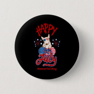 Happy 4th July Memorial Day Holds Americas Sacrifi 6 Cm Round Badge
