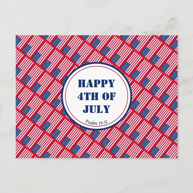 HAPPY 4TH JULY Patriotic American Independence Postcard (Front)