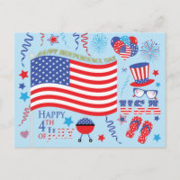 Happy 4th July Stars and Stripes Graphics/blue