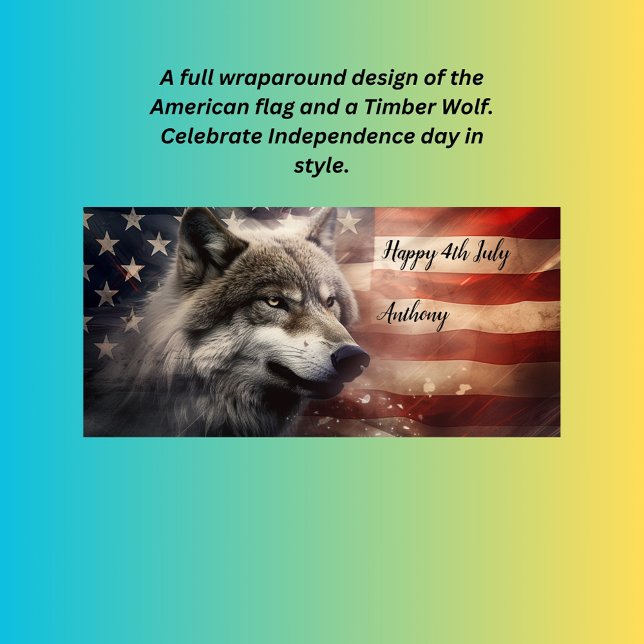 Happy 4th July Timber Wolf  Two-Tone Coffee Mug (Creator Uploaded)