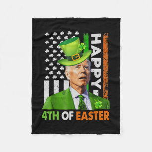 Happy 4th Of Easter Funny Joe St Patricks Day Lepr Fleece Blanket
