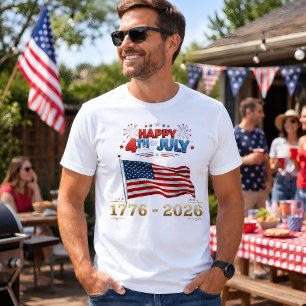Happy 4th of July 1776–2026 Fireworks Tee