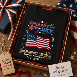 Happy 4th of July 2026 Independence Day Fireworks T-Shirt