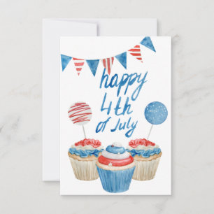 Happy 4th of July 3.5" x 5" Flat Thank You Card