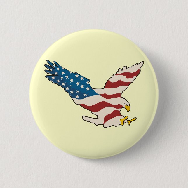 HAPPY 4TH OF JULY 6 CM ROUND BADGE (Front)
