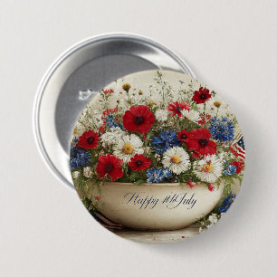 Happy 4th of July 7.5 Cm Round Badge