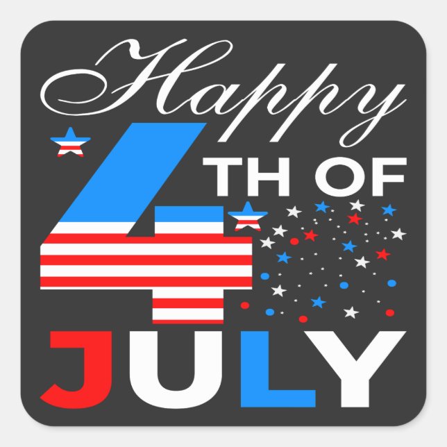 Happy 4th Of July-97958 Square Sticker (Front)