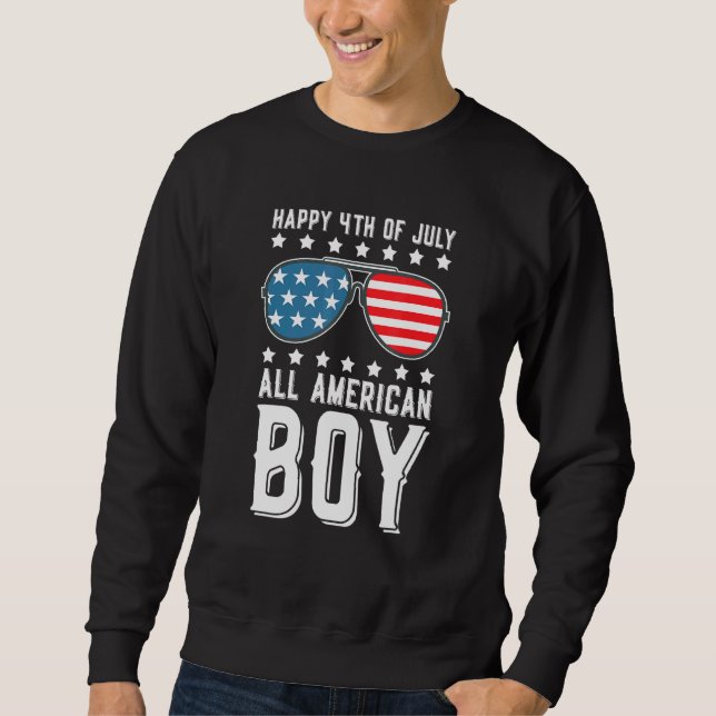 Happy 4th Of July All American Boy Sweatshirt (Front)