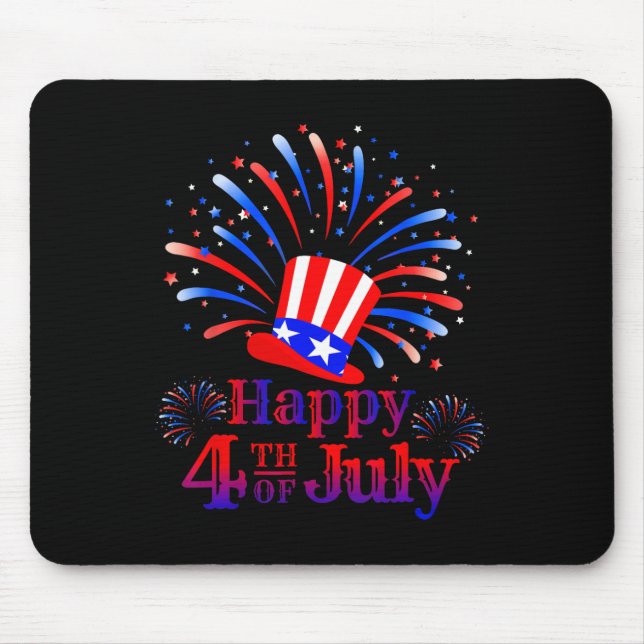 Happy 4th Of July America Celebrating Freedom  Mouse Mat (Front)