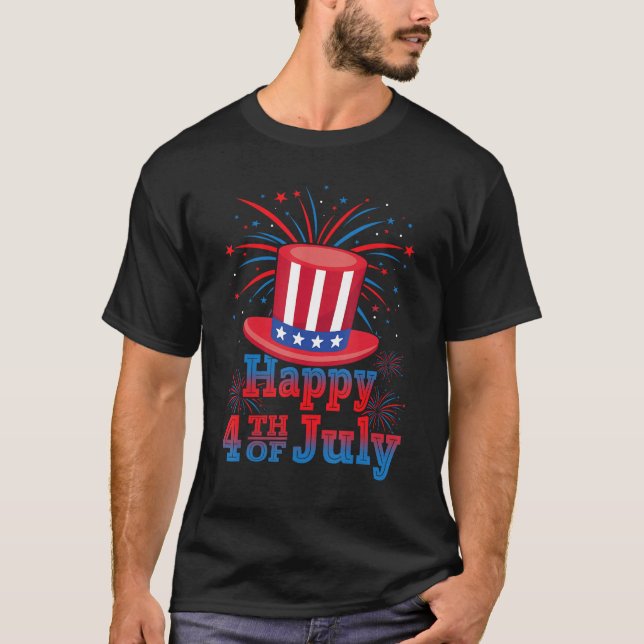 Happy 4th of July America Celebrating Freedom T-Shirt (Front)