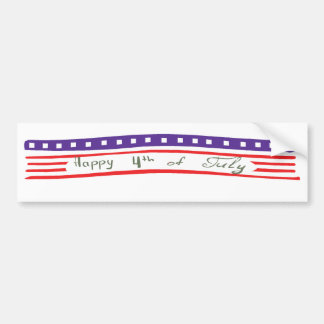 Happy 4th of July American Flag Bumper Sticker