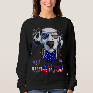 Happy 4th Of July American Flag Dalmatian Sunglass Sweatshirt